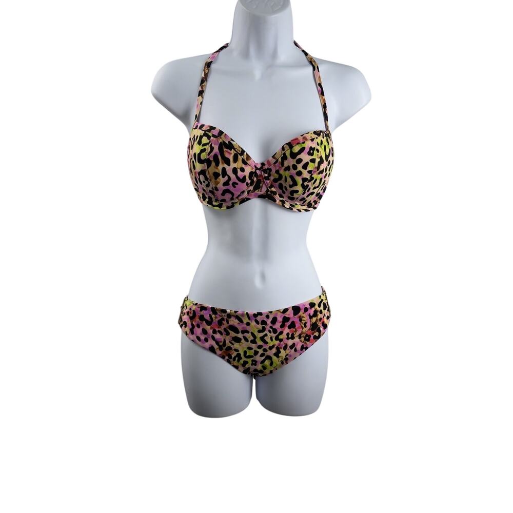 Victorias Secret FOREVER SEXY PUSH Up BIKINI Top 32DD, Bottom Large, Pink Animal